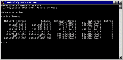 Example of the Route Command