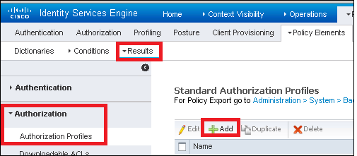 Add authorization profile