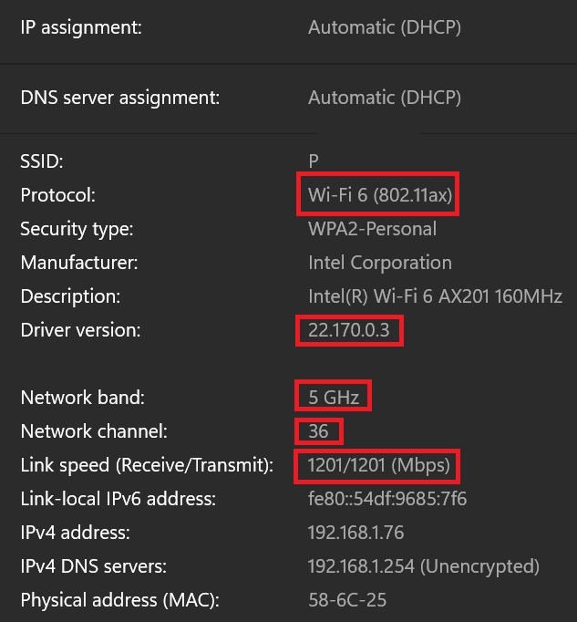 Wi-fi settings on the client