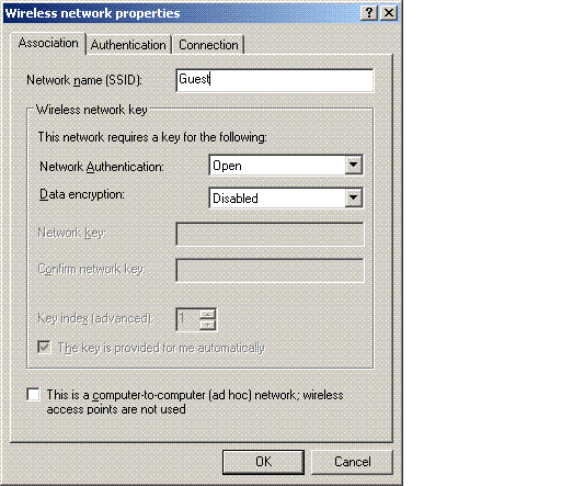 Under Association Tab Enter the Network Name