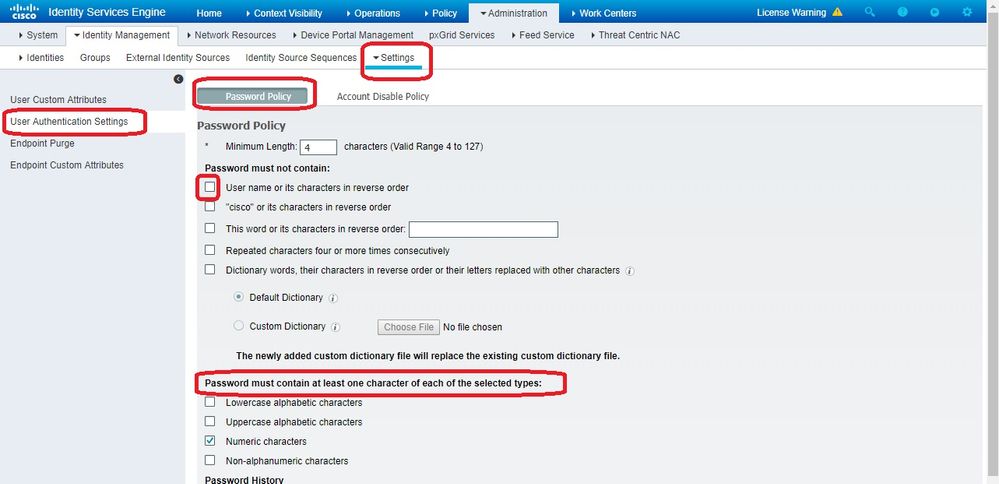 ISE Password Policy