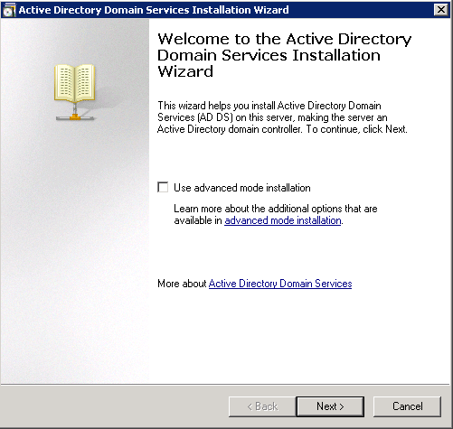 Domain Services Installation Wizard