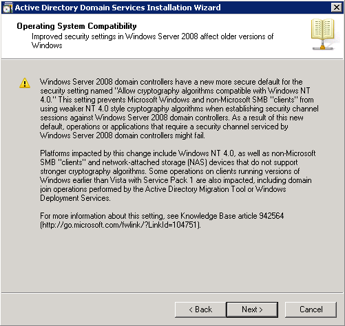 Run the Active Directory Domain Services Installation Wizard