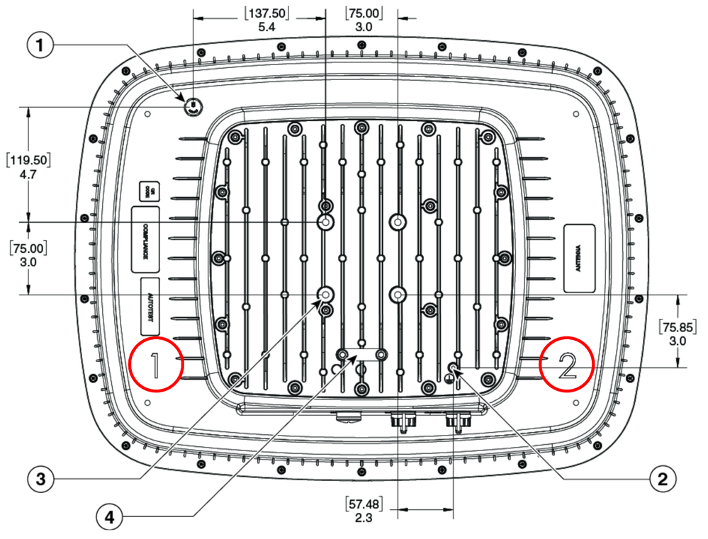 Drawing of the back of the C9104