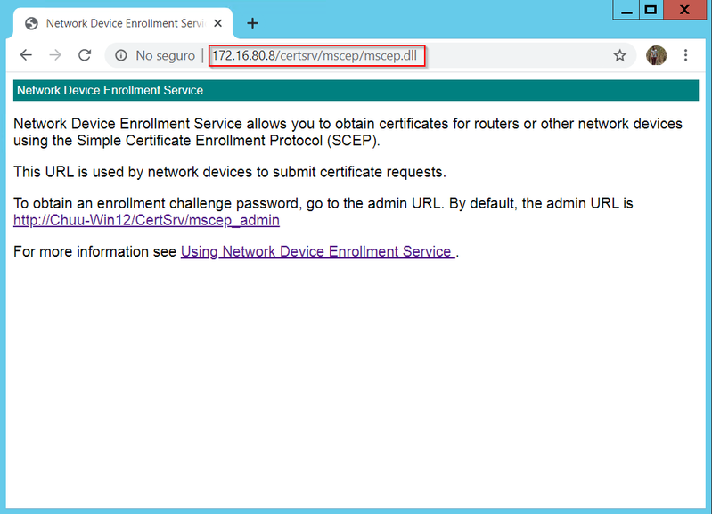 SCEP Portal Verification