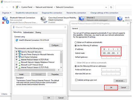 Configuration de Windows IPv4