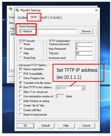 Configuration de Tftpd64 - Copier une image spéciale dans le dossier de base TFTP