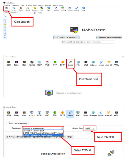 Configuring Terminal Program to Access COM Port