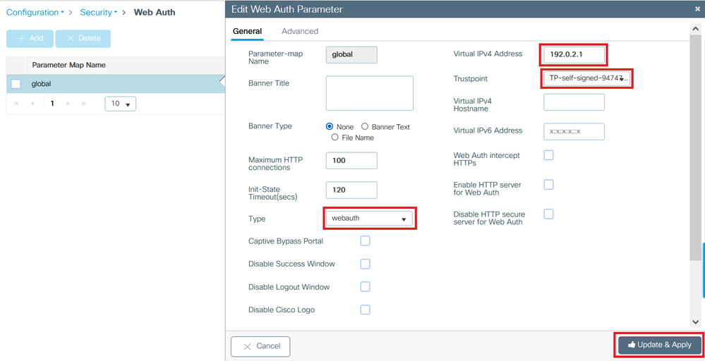 WebAuth Configuration