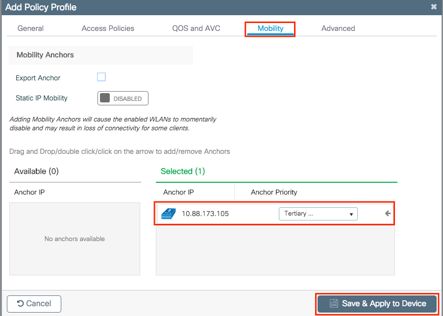 Configuración de la ficha Movilidad en el perfil de directiva