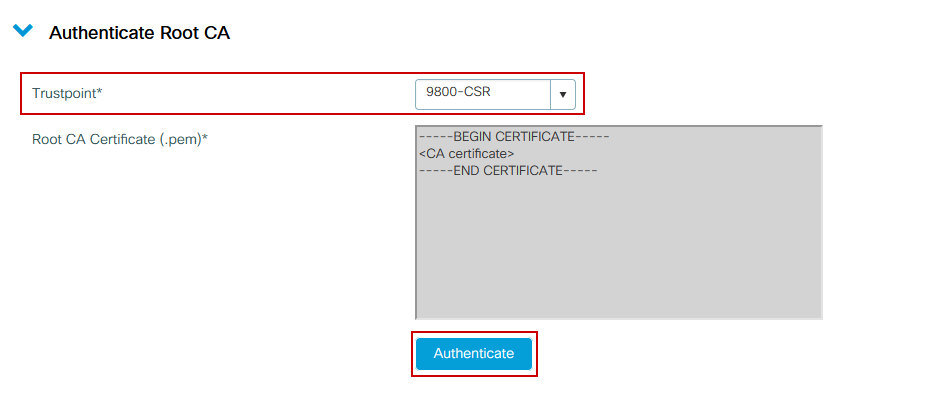 Authenticate Root CA