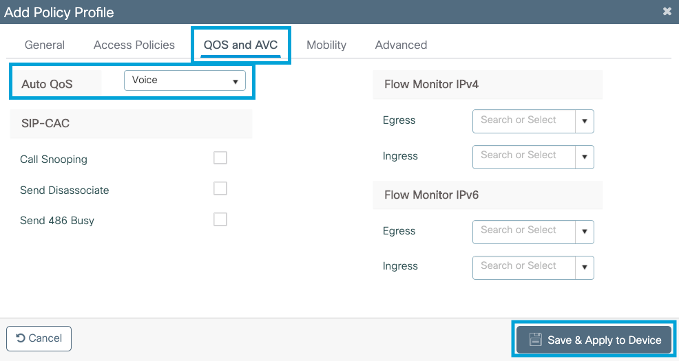 Setting Voice Auto QoS