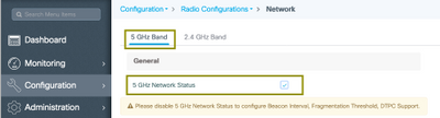 Enable the 5ghz Band network