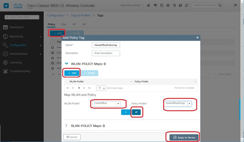 Configure AP as an OEAP-Flexprofile policy ACL and apply to device