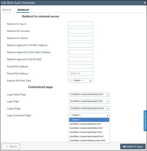 Spécification des noms de fichiers webauth