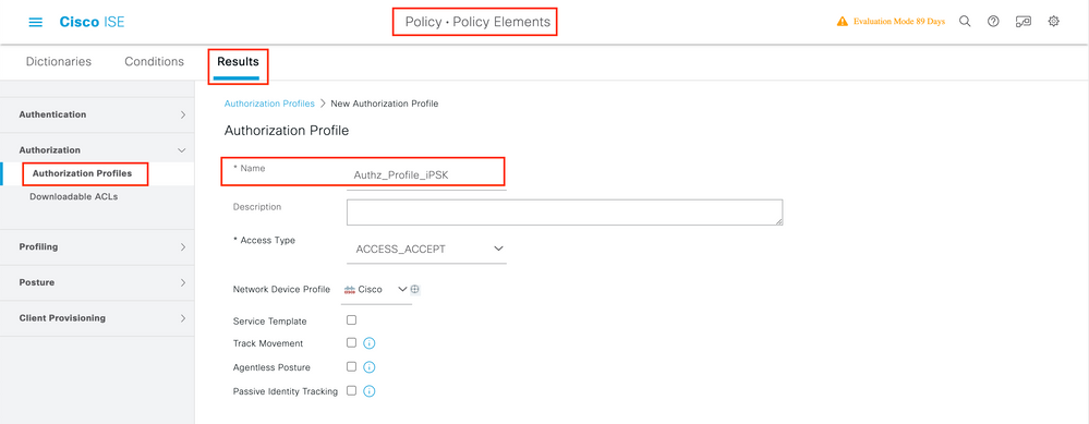 Authorization profile