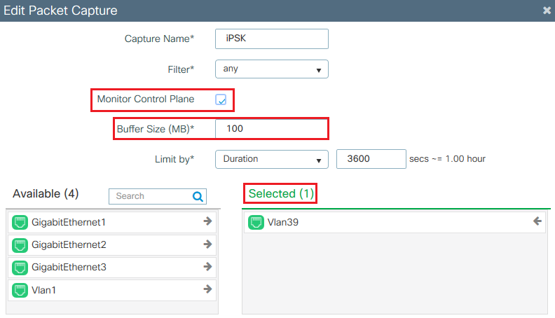 Embedded packet capture