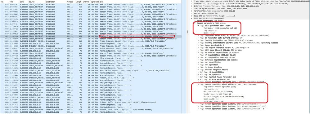 OWE Transition Open SSID Beacon