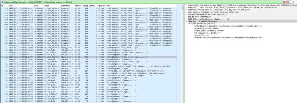 SAE AX211 Authentication frame 3