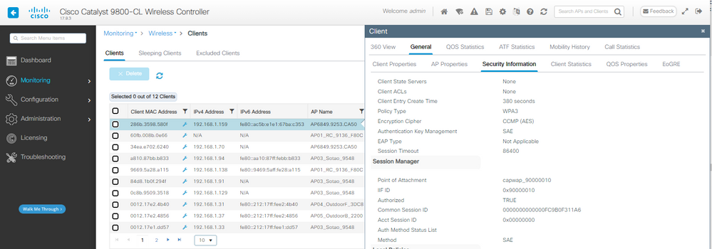 WPA3 SAE + FT AX211 Client details