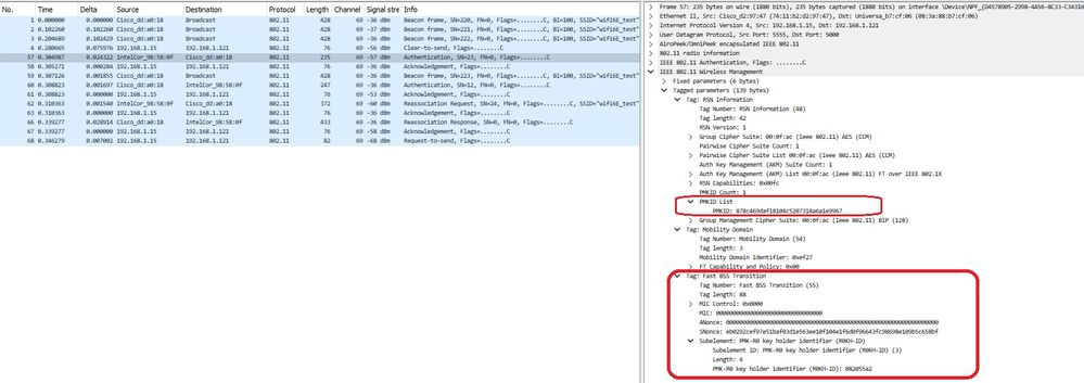 WPA3 Enterprise 802.1x-SHA256 + FT  Roaming event