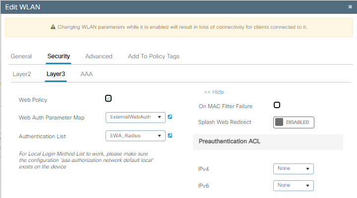 OWE EWA Security configuration