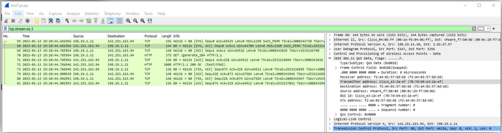 TCP interception by WLC