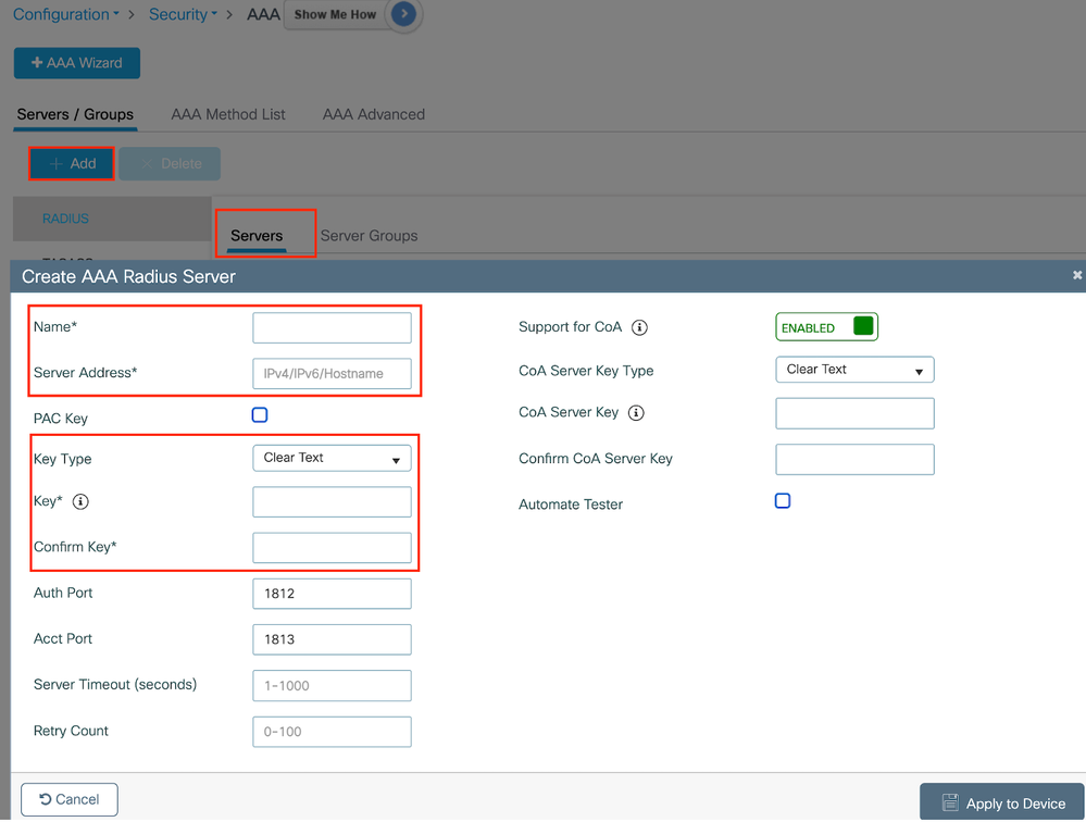 Configuración del servidor