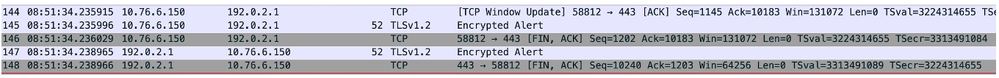 クライアントがWeb認証を完了した後にTCPセッションが閉じられた