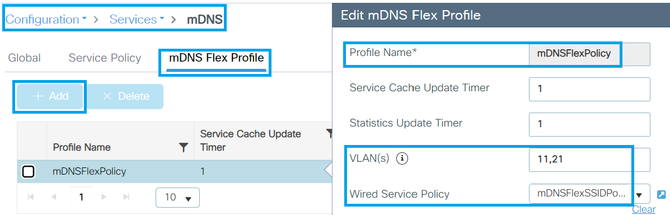 mDNS FlexConnect 프로파일 생성