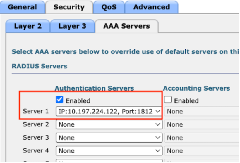 Zuordnung des Radius-Servers zum Gast-LAN-Profil