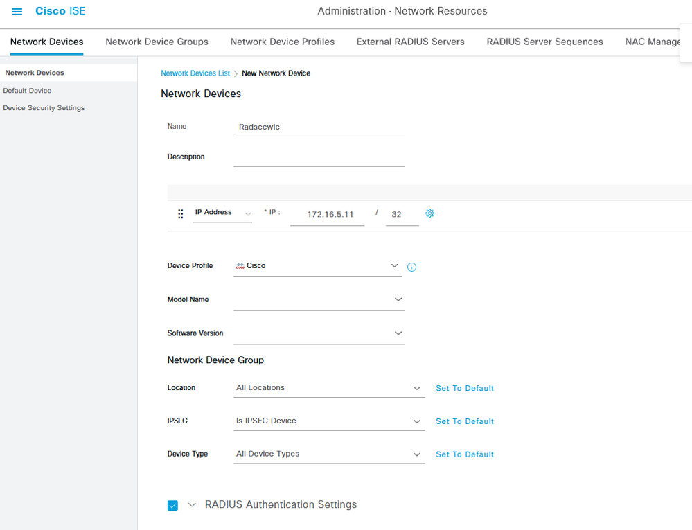 New Network Device Configuration