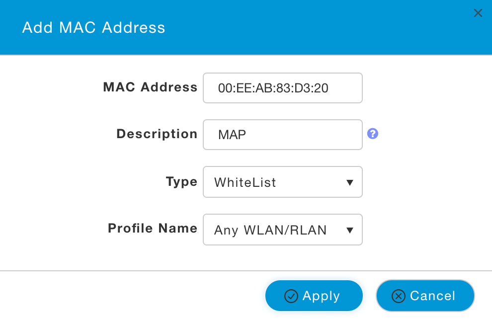 Add a MAC Address to the MAC Filter