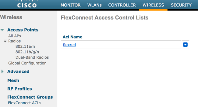 Créer FlexConnect ACL nommée Flexred