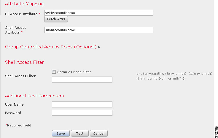 Screenshot of an LDAP authentication object configuration.