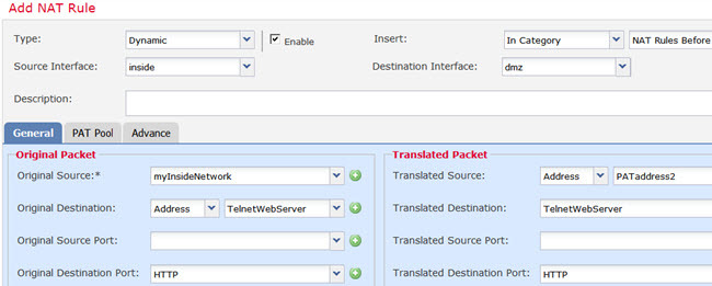 Dynamic NAT HTTP rule.