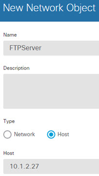 FTPServer ネットワーク オブジェクト。