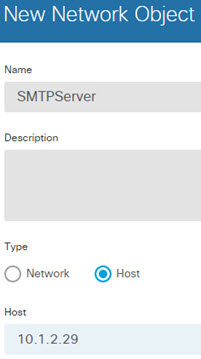 SMTPServer network object.