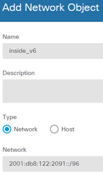 inside_v6 ネットワーク オブジェクト。