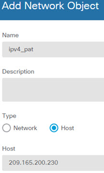 ipv4_pat のネットワーク オブジェクト。