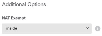 Site A connection profile, NAT exempt setting.