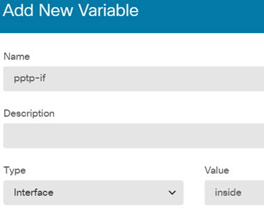 Adding an Interface variable to a FlexConfig object.