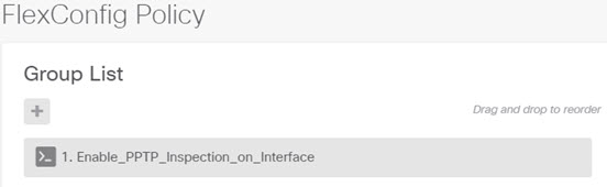 FlexConfig policy with the interface inspection object.