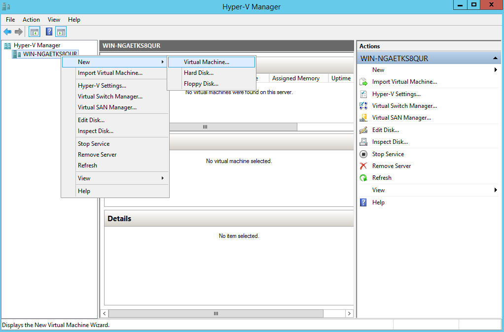 This image shows how to create a VM.