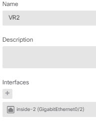 仮想ルータ 2、VR2 のプロパティ。