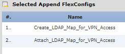 FlexConfig 개체 목록입니다.