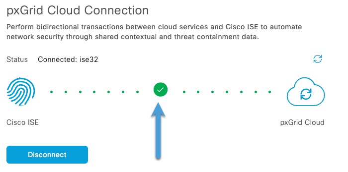 A green check mark indicates the connection was successful