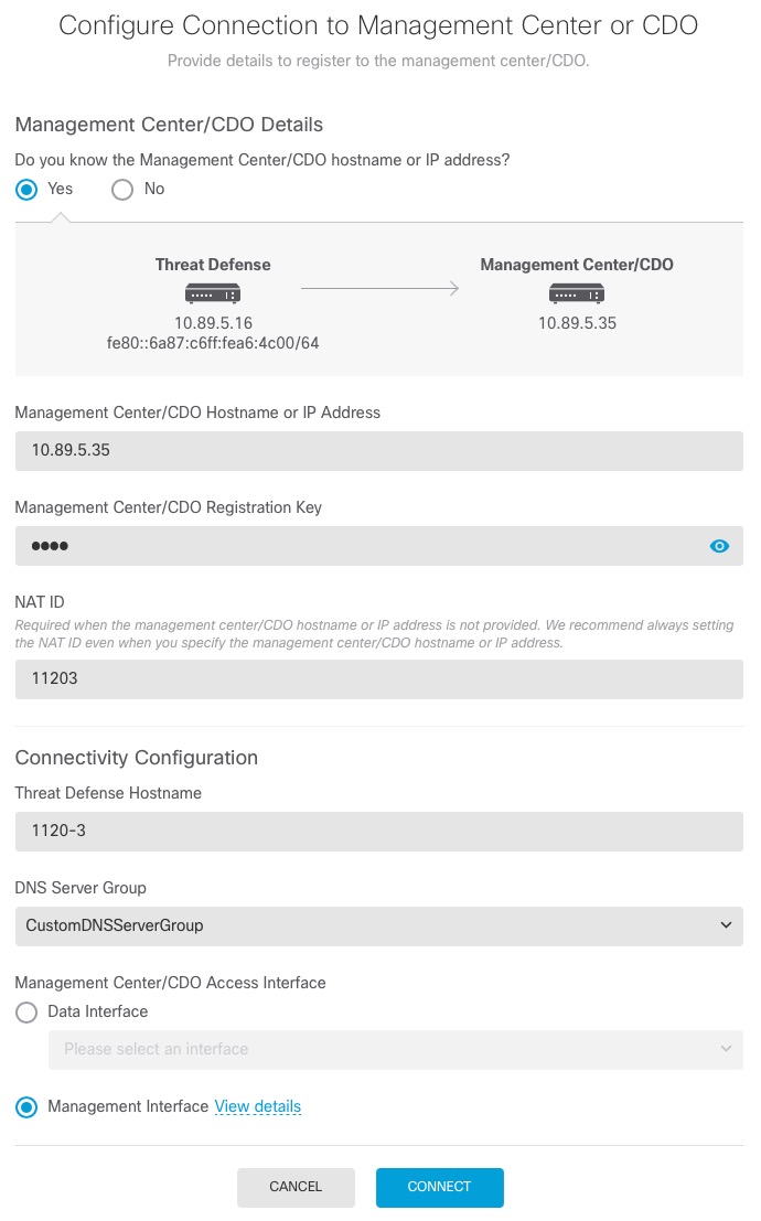 Management Center/CDO Details