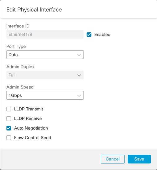 Edit Physical Interface