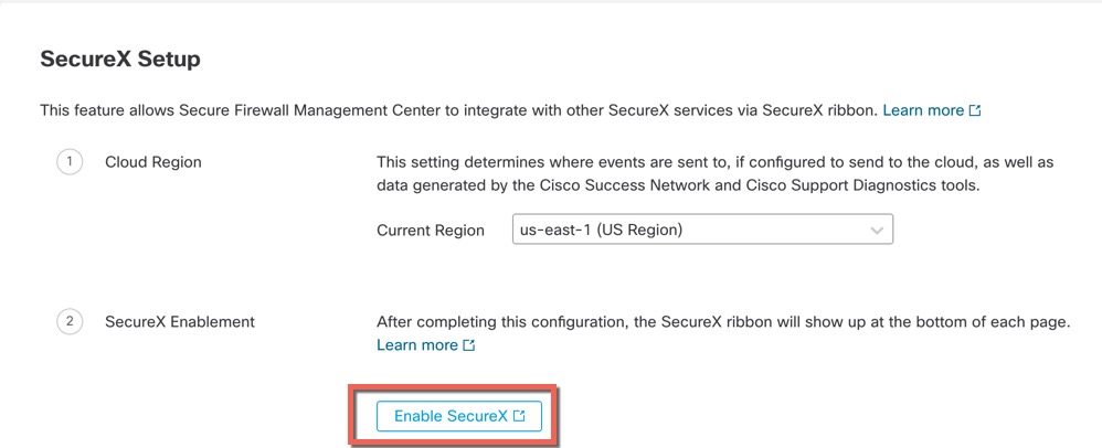 SecureX の有効化